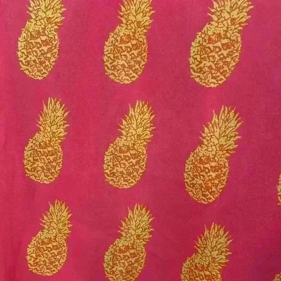 J. Crew Racerback Cami Pineapple Print Hot Pink Lemon Yellow Size12 Like New - Picture 2 of 7